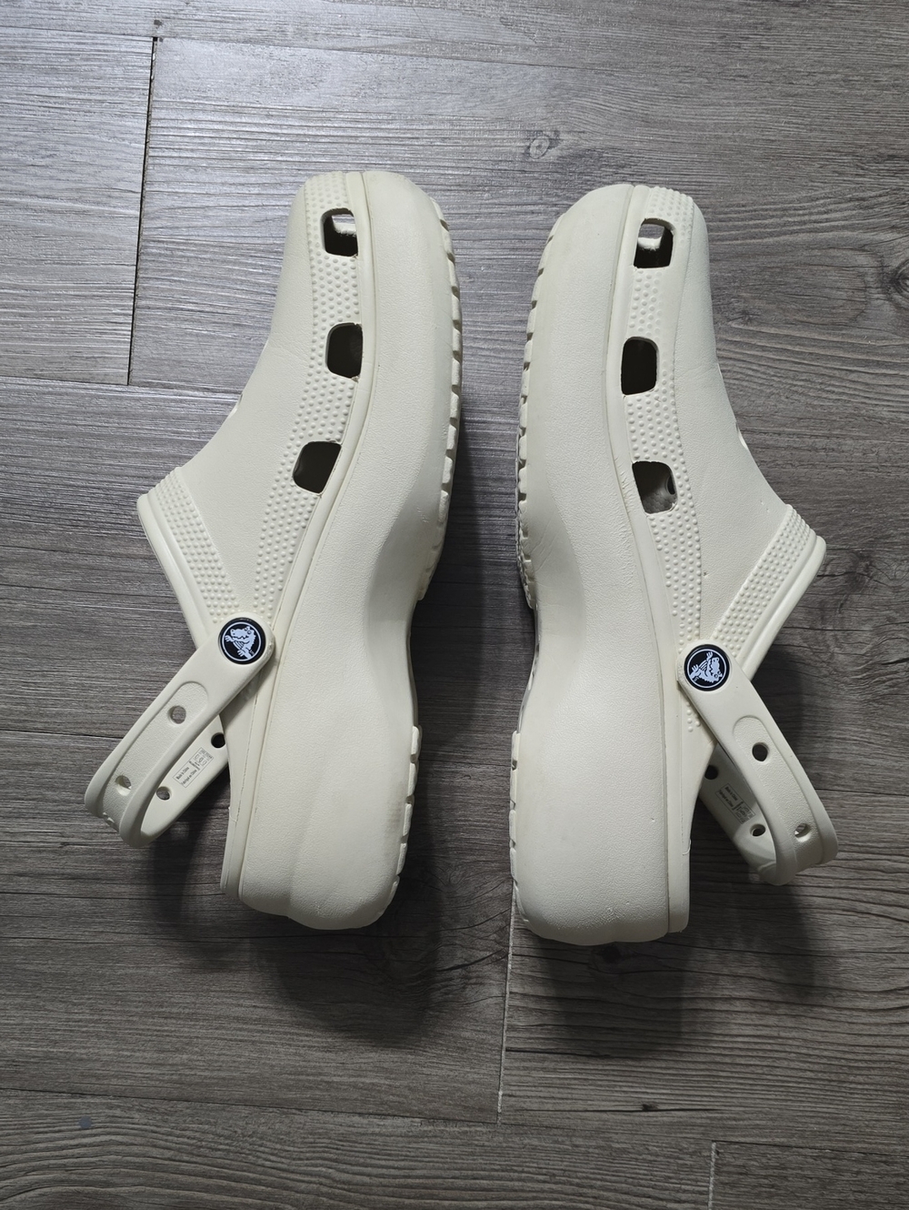 Cream Platform Crocs - Picture 2 of 7